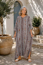 Load image into Gallery viewer, Sundrenched Papua Brown Long Kaftan Dress – One Size Fits All
