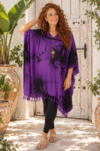 Load image into Gallery viewer, Kaftan Top Outline Purple - One Size Fits All.
