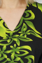 Load image into Gallery viewer, Sundrenched Florida Lime &amp; Black Long Kaftan Dress – One Size Fits All
