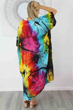 Load image into Gallery viewer, Sundrenched Sunshine Rainbow Floral Long Kaftan Dress.  One Size Fits All.
