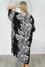 Load image into Gallery viewer, Sundrenched Florida Black &amp; White Long Kaftan Dress – One Size Fits All
