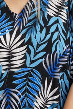 Load image into Gallery viewer, Sundrenched Long Kaftan Dress Premium Black &amp; Blue Kavieng .  One Size Fits All.
