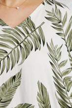 Load image into Gallery viewer, Festive Sundrenched Maui White/Olive Long Premium Kaftan Dress.  One Size Fits All.
