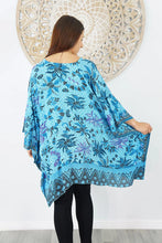 Load image into Gallery viewer, Kaftan Top in Bandung Batik Aqua.  One Size Fits All.
