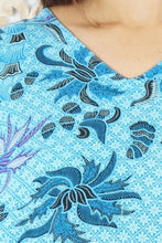 Load image into Gallery viewer, Kaftan Top in Bandung Batik Aqua.  One Size Fits All.
