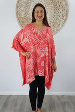 Load image into Gallery viewer, Betelnut Festive Melon Kaftan Top.  One Size Fits All.
