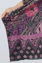 Load image into Gallery viewer, Sundrenched Retro Batik Purple Kaftan Top.  One Size Fits All.
