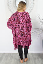 Load image into Gallery viewer, Vibrant Safari Print Pink Kaftan Top.  One Size Fits All.
