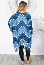 Load image into Gallery viewer, Tie Dye Culture Kaftan Top.  Blue &amp; White.  One Size Fits All.
