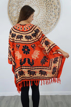 Load image into Gallery viewer, Kaftan Top in Ganesha Orange.  One Size Fits All.
