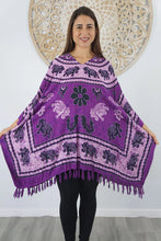 Load image into Gallery viewer, Kaftan Top Ganesha Purple.  One Size Fits All.
