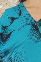 Load image into Gallery viewer, Sundrenched Outline Aqua Kaftan Top.  One Size Fits All.
