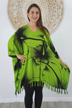 Load image into Gallery viewer, Sundrenched Outline Lime Kaftan Top.  One Size Fits All.
