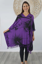 Load image into Gallery viewer, Sundrenched Outline Purple Kaftan Top.  One Size Fits All.
