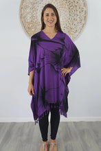 Load image into Gallery viewer, Sundrenched Outline Purple Kaftan Top.  One Size Fits All.
