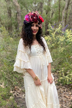 Load image into Gallery viewer, Ruby Street Australia Calico Lace Up Romantic &amp; Mystical Long Dress
