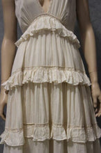 Load image into Gallery viewer, Ruby Street Australia Plunge Neck Tiered Calico Cotton Ruffle Maxi Dress
