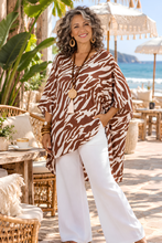 Load image into Gallery viewer, Kaftan Top in Zebra Brown - One Size Fits All
