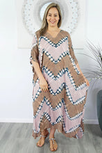 Load image into Gallery viewer, plus size tie dye taupe tones long kaftan
