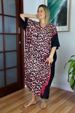 Load image into Gallery viewer, plus size red leopard long kaftan
