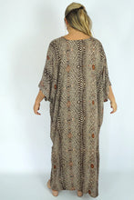 Load image into Gallery viewer, Sundrenched Papua Brown long kaftan.  One size fits all.
