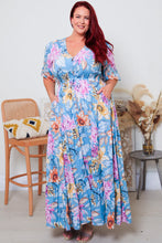 Load image into Gallery viewer, Salty Palm Beautiful Floral Long Curve Dress.  Plus sizes.  Size 16.
