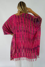 Load image into Gallery viewer, Pink &amp; gold tie dye crackle kaftan top.  One size fits all.
